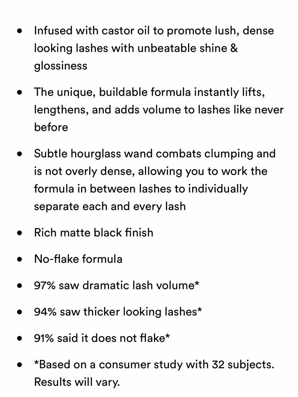 GrandeDRAMA Intense Thickening Mascara with castor oil